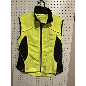 Brooks Running Womens Vest Size M Reflective Yellow Gently Used